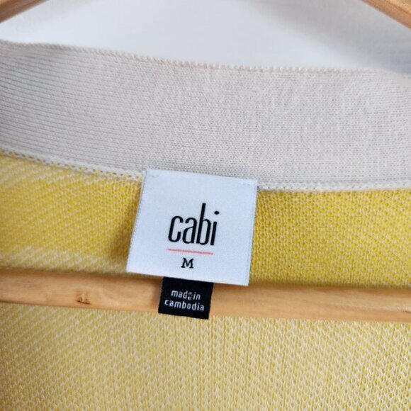 Cabi Roar Cardigan Yellow/Ivory Oversized Boyfriend Cardigan #5836 - Picture 3 of 8